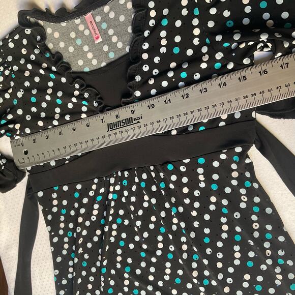 Tempted Kids 3/4 Sleeve Blouse for Girls, size L, Black & Blue, Shinning Sequins - Picture 3 of 9